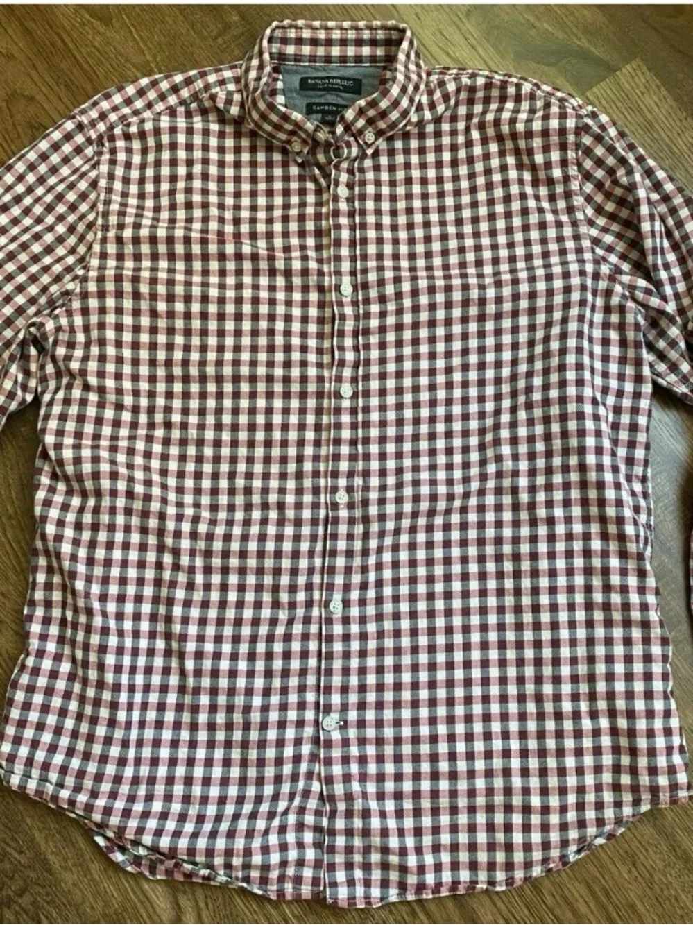 Banana Republic Men's Camden Fit Check Button-Down Shirt Size Large-013